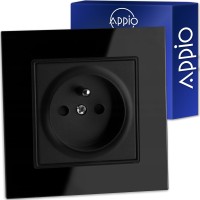 Pojedyncze gniazdko gniazdo z bolcem czarne