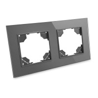 Ramka podwójna szara do gniazdka szklane gniazdo