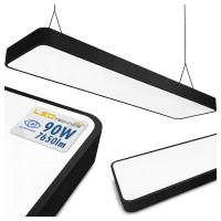 Lampa Wisząca Liniowa Biurowa 120cm 90W LED CCD Czarna Zaokrąglona