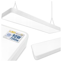 Lampa Wisząca Liniowa Biurowa 120cm 90W LED CCD Biała Zaokrąglona