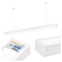 Lampa Wisząca Liniowa Biurowa 120cm 40W LED CCD Biała Prostokąt