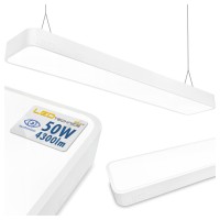 Lampa Wisząca Liniowa Biurowa 120cm 50W LED CCD Biała Zaokrąglona