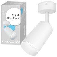 Oprawa Spot Na GU10 LED Tuba Reflektor Ruchomy Natynkowy Biały