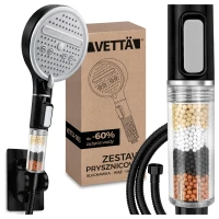  Słuchawka Prysznicowa Wysokociśnieniowa 3 Tryby Oszczędna Filtr Jonizujący