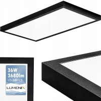 Panel 60x30 LED Czarny Natynkowy Kwadrat 3680lm 36W CCD