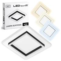 Lampa Sufitowa LED 46W 3800lm Żyrandol Panel Natynkowy Kwadrat 3 Barwy CCT