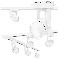 Zestaw 5x Spot Reflektor Ruchomy Biały Na GU10 + Szynoprzewód L Szyna 2,5m