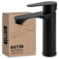  Bateria Stojąca VETTÄ Umywalkowa Kran Do Umywalki Zlewu Czarna Niska